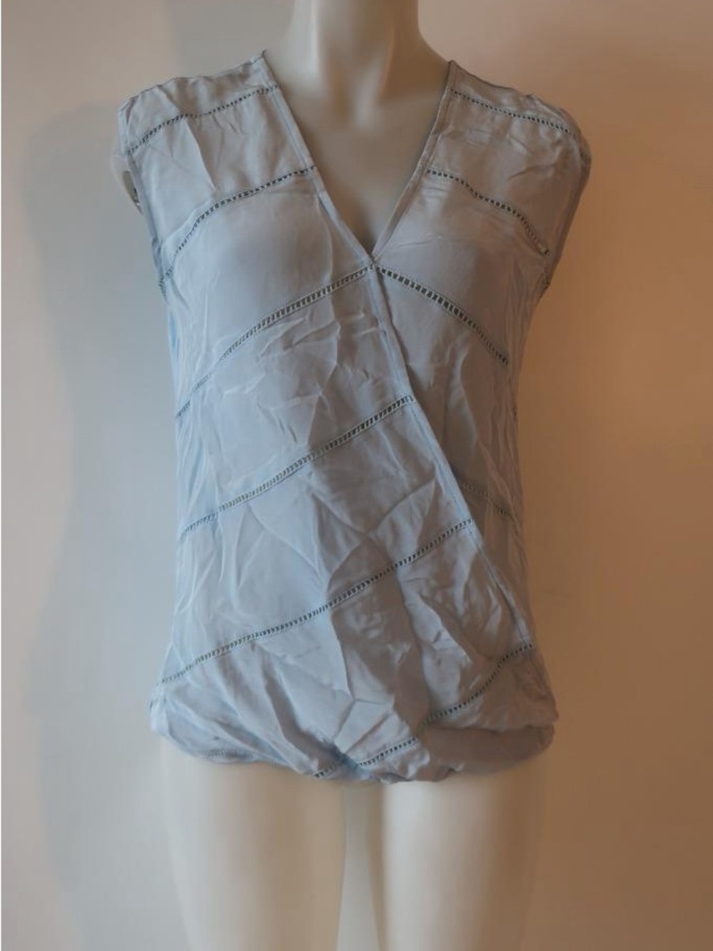 Bailey 44 100% Silk Sky Blue Crossover Top